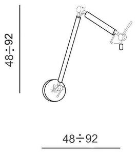 Design fali lámpa Zyta S fekete/ezüst