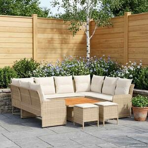 VidaXL Bútor szettek párnával 8 pcs Beige és krém PE Rattan