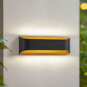 Lindby LED kültéri fali lámpa Lenore, fekete, fém, 36,5 cm, Fekete, Alumínium, Modern
