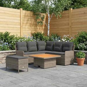 VidaXL Bútor szettek párnával 5 pcs Szürke és sötétszürke PE Rattan