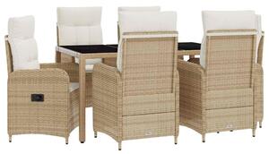 Kültéri étkező szett 7 pcs Beige és Krémszínű 150 x 90 x 75 cm