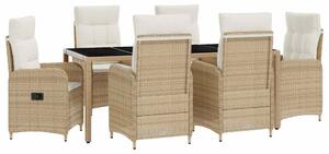 Kültéri étkező szett 7 pcs Beige és Krémszínű 190 x 90 x 75 cm
