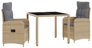 Kültéri étkező szett 3 pcs Beige és Világosszürke