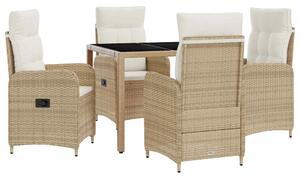 Kültéri étkező szett 5 pcs Beige és Krémszínű 90 x 90 x 75 cm