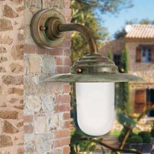 Moretti Luce Kültéri fali lámpa antik 26cm sárgaréz/opál, dimmelhető, Réz, Sárgaréz, Vidéki otthon / Rusztikus