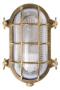 Moretti Luce falilámpa Tortuga ovális 22,5cm s.réz natúr/tiszta, dimmelhető, Sárgaréz / arany, Sárgaréz, Tengeri
