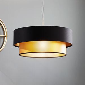 Maco Design Dorina függőlámpa, fekete/arany Ø 50cm, dimmelhető, Fekete, Nappali / Étkező, Műanyag, Modern