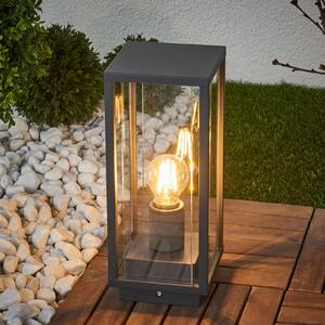 Lucande Annalea állólámpa, 35 cm, antracit, IP54, dimmelhető, Fekete, Alumínium, Modern
