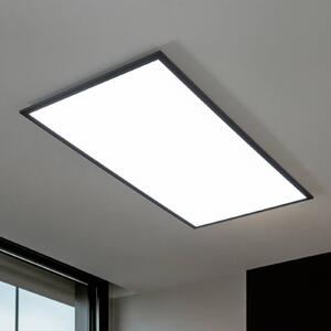 Lindby LED panel Nelios, 120 x 60 cm, CCT, fekete, fém, dimmelhető, Fekete, Konyha, Alumínium, Modern