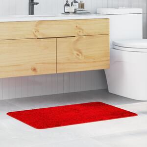 Fürdőszobai szőnyeg téglalap alakú piros 60x90 cm poliészter csúszásmentes