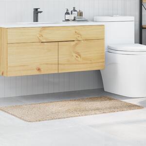 Fürdőszobai Szőnyeg Négyszögletes Krém 70x120 cm Poliészter Csúszásmentes
