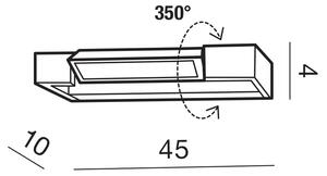 LED fali lámpa Dali 45 4000K fekete