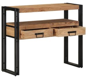 Konzolasztal fiókkal Barna 90 x 33 x 75 cm Tömör Akácfa