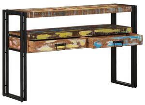 VidaXL Végasztalok Többszínű 120x33x75 cm Tömör Újrahasznosított Fa és Fém