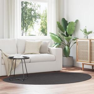 VidaXL Szőnyegek Antracit Gyapjú 140 x 200 cm Területszőnyeg Ovális