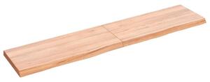 Világosbarna kezelt tömör tölgyfa fali polc 140 x 30 x (2-4) cm