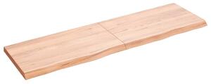 Világosbarna kezelt tömör tölgyfa fali polc 140 x 40 x (2-4) cm