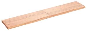 Világosbarna kezelt tömör tölgyfa fali polc 160 x 30 x (2-4) cm