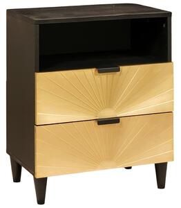 VidaXL Éjjeli asztal Fekete és Arany 50 x 33 x 62 cm Szerelt Fa