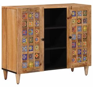 Széf polcokkal Természetes 90 x 33 x 75 cm Tömör Mangófát