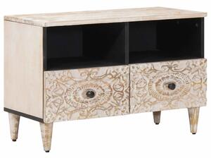 TV szekrény tárolóval Fehér 70 x 33,5 x 46 cm Tömör Mangófát