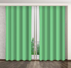Zöld sötétítő függöny csipeszekre Hossz: 250 cm