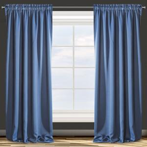 Egyszínű kék sötétítő függöny behúzó szalaggal 135 x 270 cm