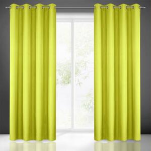Zöldes-sárga sötétítő függöny ringliken Hossz: 250 cm