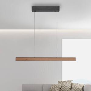 PURE LED függő világítás E-Motion, tölgy/fekete gyöngyház, CCT, dimmelhető, Világos fa, Nappali / Étkező, Alumínium, Modern