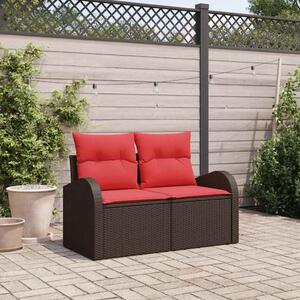 VidaXL Kerti kanapé Barna 124 x 62 x 85 cm polirattan