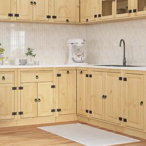 Cabinet polcokkal SKI Mézes Barna 80 x 80 x 81 cm Tömör fenyőfa