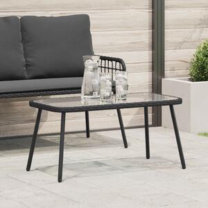 Fekete Dohányzóasztal 90x45x42 cm Polirattan