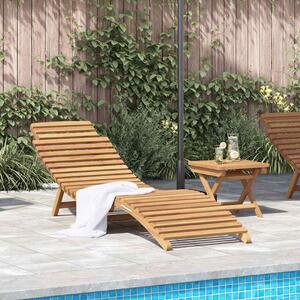 VidaXL Napozó 2 pcs Barna 198 x 55 x 58,5 cm Tömör Teakfa