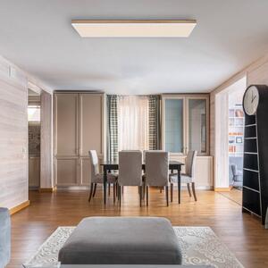 Globo Doro LED mennyezeti lámpa, hossza 120 cm, sötét fa, CCT, dimmelhető, Sötét fa, Nappali / Étkező, Fa, Modern