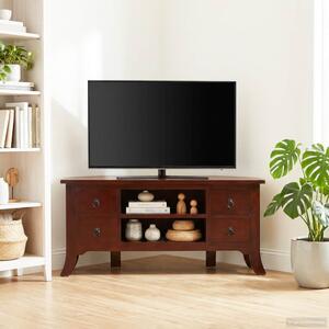 TV szekrény fiókkal Barna 100 x 40,5 x 46 cm Tömör Mahagóni Fa