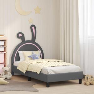 Gyerekágy kerettel fejtámlával Világosszürke 80 x 160 cm PU