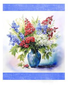 Pamut konyharuha Virágos harmónia digitális nyomtatás MIGU23-6 50x70 cm másolata