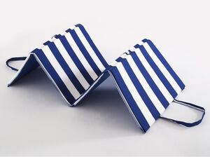 B.E.S. Petrovice napozó strandszőnyeg, kék-fehér csíkos