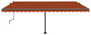 VidaXL narancs-barna kézzel kihúzható póznás napellenző 500 x 300 cm