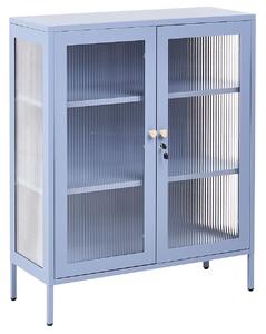 Üveges vitrin HARLYN 90 cm Fém Kék