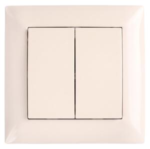 Kettős Kapcsoló Kerettel OSTE JNH007-W BEIGE