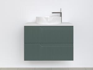 Piramida EURIDIKA fali fürdőszobabútor - mosdópult mosdó nélkül -2 fiókos - PINO ZÖLD - 75 x 48 x 53 cm