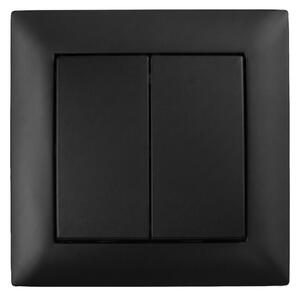 Kettős Kapcsoló Kerettel OSTE JNH007-W BLACK