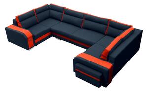 Sarok kanapé Asperata U (sötétszürke + narancssárga) (J). 601072
