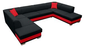 U alakú kanapé Darcia (fekete + piros) (B). 601368