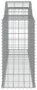 VidaXL 11 db íves horganyzott vas gabion kosár 300 x 50 x 100/120 cm