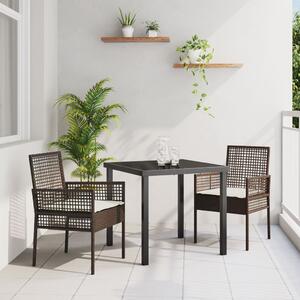 Kerti Szék párnával 2 pcs Barna 55 x 53 x 85 cm polirattan