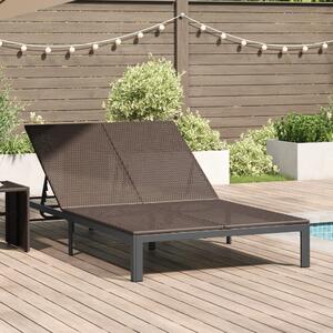 VidaXL Napozóágy Barna 206 x 115 x 75 cm polirattan
