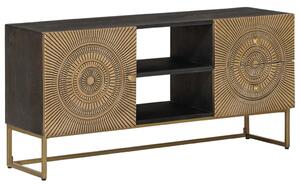 TV szekrény Bronz 105 x 30 x 50 cm Tömör Mangófa és Műszaki Fa