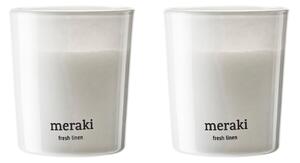Két szója illatú gyertya készlet Meraki Fresh Linen